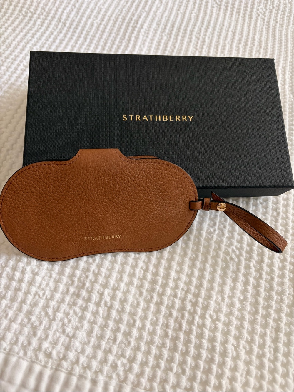 Strathberry Multrees Sunglasses Case Tan Leather Os Mint Euc Retail $180 View 2